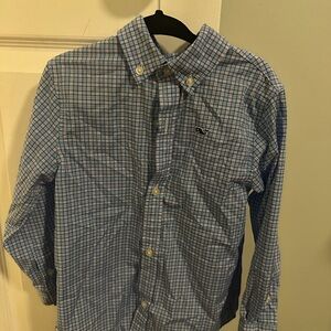 Vineyard Vines kids Blue and White Checkered Shirt- performance collection